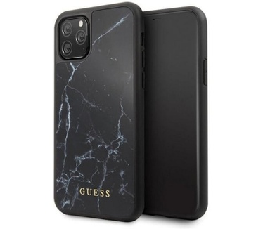 Guess Marble Hard Case - Apple iPhone 11 Pro Max (6.5'') - Zwart  Zwart