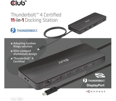 Club 3D Thunderbolt 4 Certified 11-in-1 Docking Station