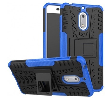 qMust Nokia 8 Rugged Hybrid Case - Dual Protection - Blauw