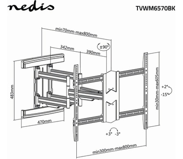 Nedis TVWM6570BK