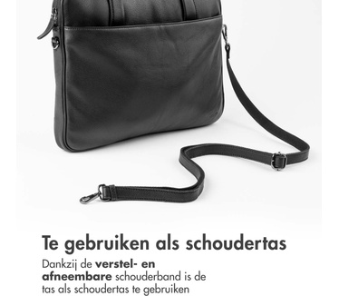 Accezz Leather Laptop schoudertas