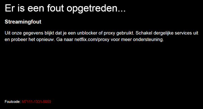 netflix proxy waarschuwing