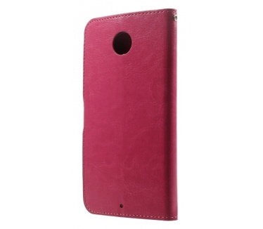 Kees Lederlook Portemonnee Hoesje Motorola Nexus 6 - Roze