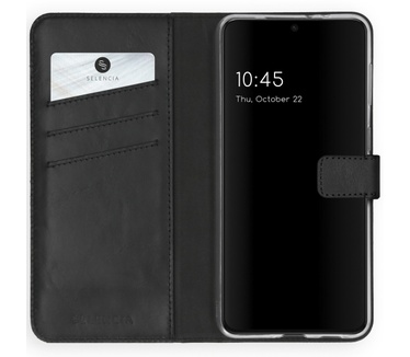 Selencia Echt Lederen Bookcase Samsung Galaxy S21 Plus - Zwart