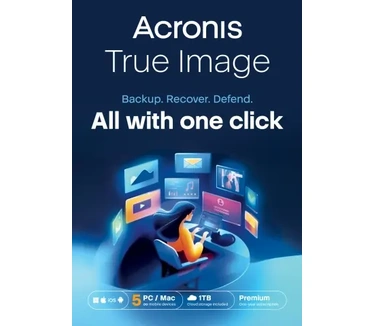 Acronis True Image Premium, 5 apparaten, 1 jaar, 1TB Acronis Cloud