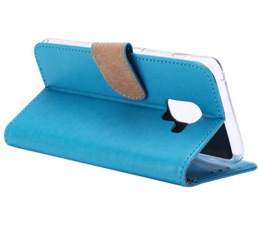 Luxe Lederen Bookcase hoesje voor de Samsung Galaxy A8 2018 - Blauw (Samsung Galaxy A8 2018) Blauw