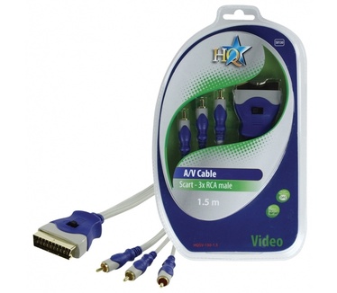 HQ Products 1.5m SCART/3xRCA M/M