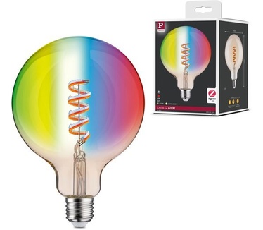 Paulmann Filament 230 V Smart Home Zigbee 3.0 LED Globe G125 E27 470lm 6,3W RGBW+ dimbaar Goud