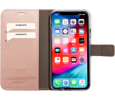 Mobiparts Saffiano Wallet Case Apple iPhone X, iPhone XS Pink