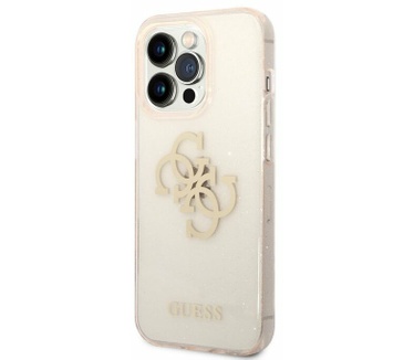 Guess 4G Logo Glitter TPU - Apple iPhone 14 Pro Max (6.7") - Goud Goud