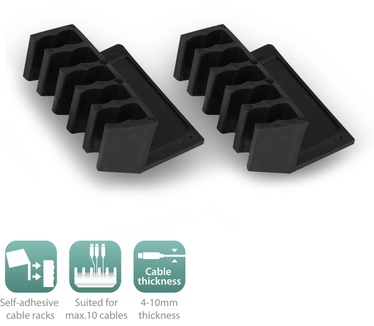 Ewent Desktop cable rack 2 x Zwart