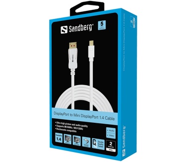 Sandberg DP-MiniDP 1.4 8K60Hz 2m Wit