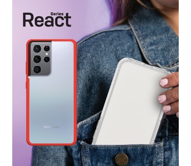 Otterbox React Series voor Samsung Galaxy S21 Ultra 5G, Power Red