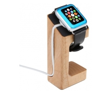 qMust Wooden Apple Watch Stand - met uitsparing voor lader