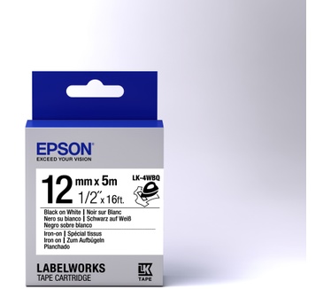 Epson Label Cartridge Iron on LK-4WBQ Black/White 12mm (5m)