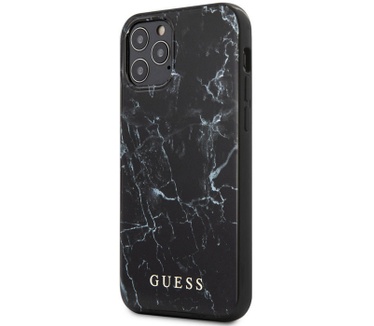 Guess Marble Hard Case voor Apple iPhone 12/12 Pro (6.1") - Zwart  Zwart
