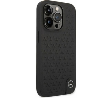 Mercedes-Benz Stars Leather Case - iPhone 14 Pro (6.1") - Zwart Zwart