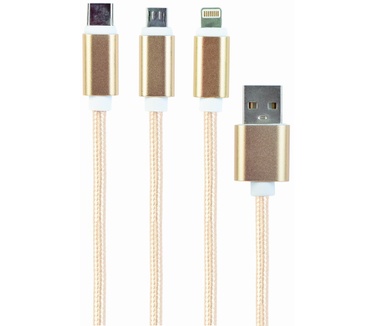 Gembird CC-USB2-AM31-1M-G Goud, Wit