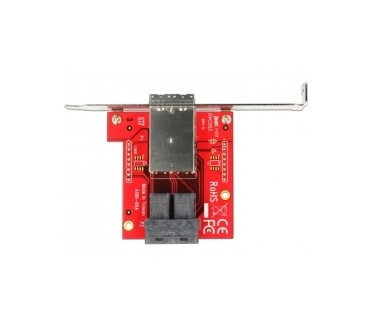 Delock Adapter 2 x Mini SAS HD SFF-8643 female > 2 x Mini SAS HD SFF-8644 female Low Profile Form Factor