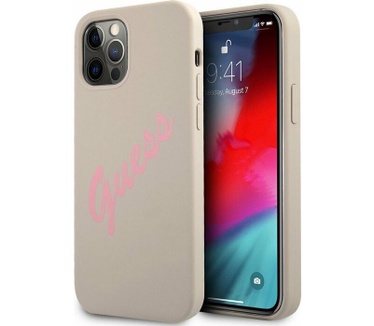 Guess Silicone Vintage Back Cover Apple iPhone 12 Pro Max - Grijs Grijs