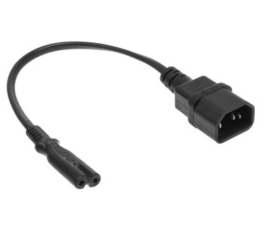 ACT Netsnoer C14 - C7 zwart 0,2 m Zwart