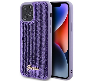 Guess Sequins Back Case - Apple iPhone 12/12 Pro (6.1") - Paars Paars