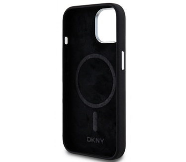 DKNY Silicone Metal Logo Back Case - iPhone 15 (6.1") - Zwart Zwart