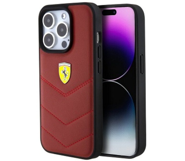 Ferrari Stitched Lines Back Case - iPhone 15 Pro (6.1") - Rood Rood