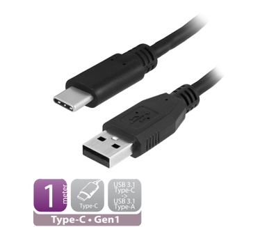 Ewent EW9649 USB 3.1 Gen1 (USB 3.0) Type-C to Type-A connection cable 1m