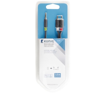 Konig 1 m, 3.5 mm male/2 x RCA male