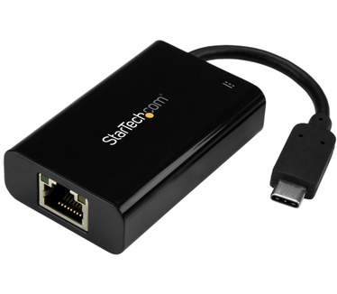 Startech.com USB-C naar Gigabit Ethernet Adapter/Converter met PD 2.0, 1Gbps USB 3.1 Type C naar RJ45/LAN Netwerk met Power Delivery Passthrough Charging, TB3 Compatibel, MacBook Pro/Chromebook