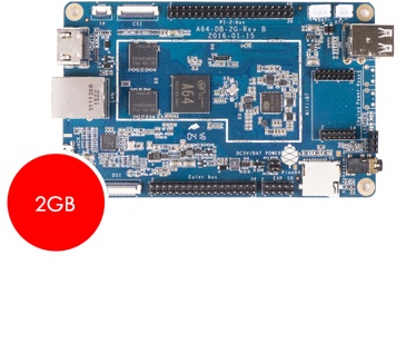 Pine 64 2GB Kit (incl. board, case, keyboard, voeding, WiFi/Bluetooth adapter en Android 5.1)