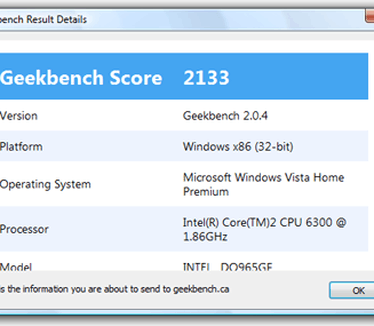 Geekbench 2.0.4 - Result Detail