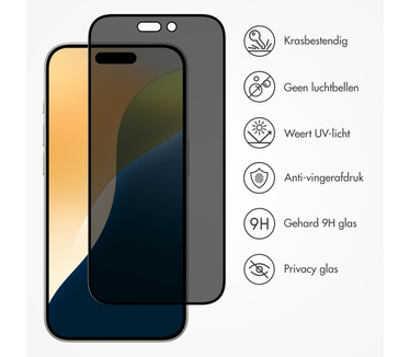 Accezz Gehard Glas Privacy Screenprotector iPhone 16 Pro
