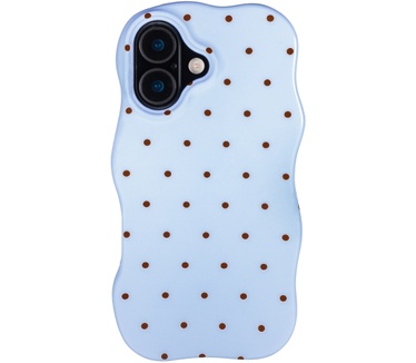 Selencia Vivid Wavy Backcover met MagSafe voor de Apple iPhone 16 - Happy Dots Digital Sky