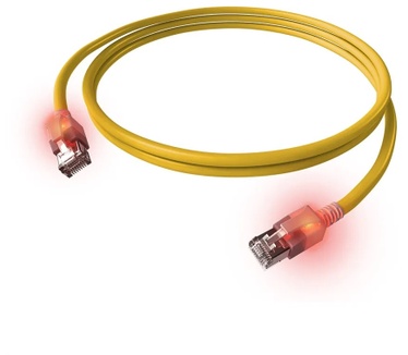 EasyLan DualBoot LED Patchkabel S/FTP gelb1.50m Kat.6A - FTP