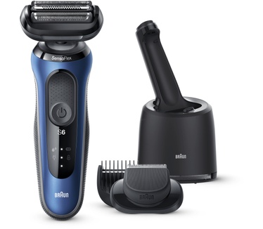 Braun Series 6 60-B7500cc Elektrisch Scheerapparaat Met SmartCare Center, Baardtrimmer, Blauw