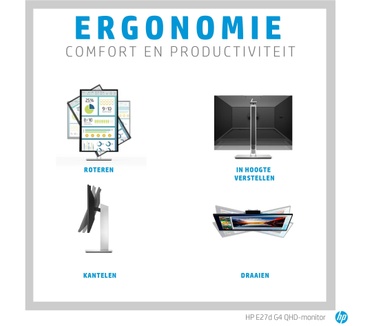 HP EliteDisplay E27d Zwart