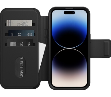 Otterbox OtterBox Folio voor iPhone 14 Pro Max voor MagSafe, Soft-Touch Folio met 3 sleuven voor contant geld/kaarten, sterke magnetische uitlijning en bevestiging met MagSafe, compatibel met iPhone, zwart, geen hoesje inbegrepen