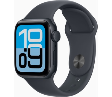 Apple Watch SE 3, 40mm, GPS, Sportbandje M/L, Zwart (Zwart)