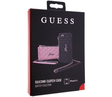 Guess Originele Silicone Clutch Case hoesje - Roze voor de Apple iPhone 6 / 6S Roze