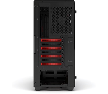 Phanteks Eclipse P400S Tempered Glass Zwart/Rood
