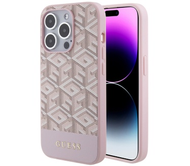 Guess G-Cube MagSafe Back Case Apple iPhone 15 Pro (6.1") - Roze Roze