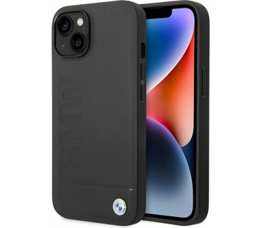 BMW Signature Leather Back Case Apple iPhone 14 Plus (6.7") Zwart Zwart