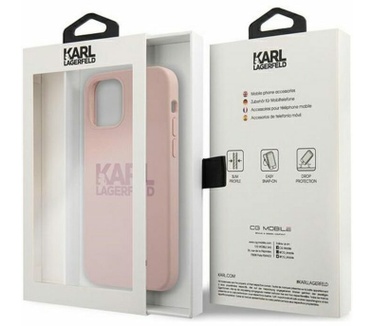 Karl Lagerfeld Silicone Back Case iPhone 12/12 Pro (6.1") - Roze Roze