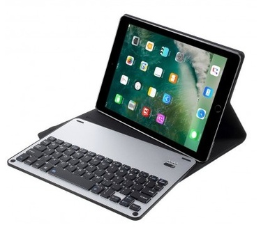 qMust Apple iPad Pro 10.5 (2017) Lederen Bluetooth Keyboard zwart