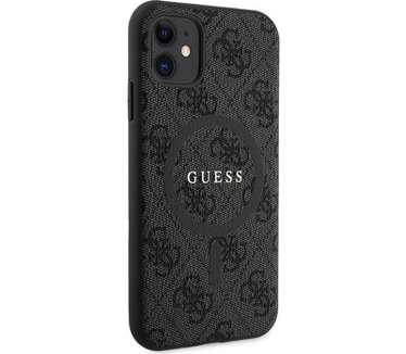 Guess 4G MagSafe Back Case - Apple iPhone 11 (6.1") - Zwart Zwart