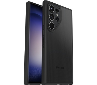 Otterbox OtterBox React-hoesje voor Galaxy S23 Ultra, schokbestendig, valbestendig, ultradun, beschermende, getest volgens militaire standaard, Antimicrobieel, Black Crystal, Geen retailverpakking