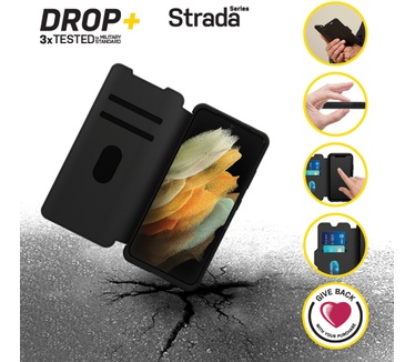 Otterbox Strada Folio Series voor Samsung Galaxy S21 Ultra 5G, zwart