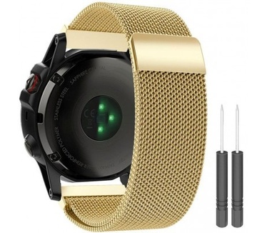 Just in Case Milanees armband voor Garmin Fenix 5X - Goud